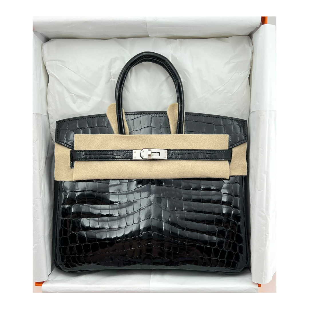 Birkin 25 black shinny phw niloticus