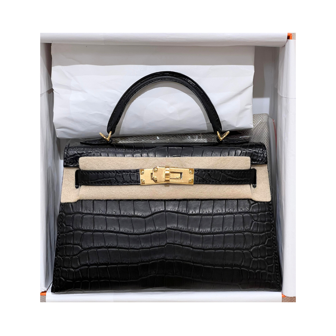 K20 Black matte alligator ghw