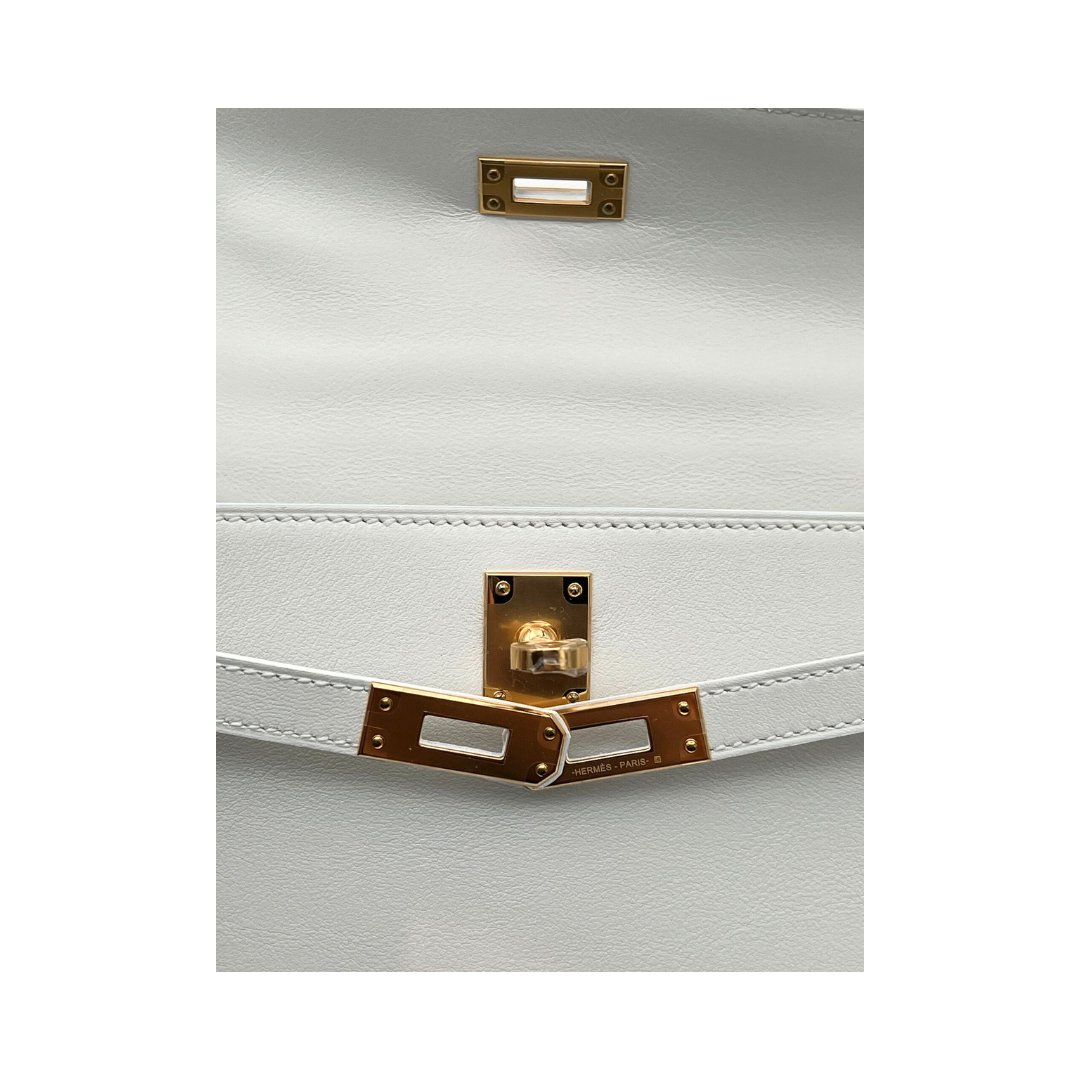 Kelly pochette blanc ghw swift