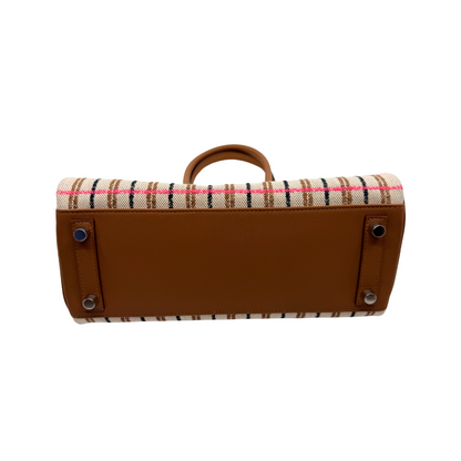 Birkin shoulder light Toile gold broderie