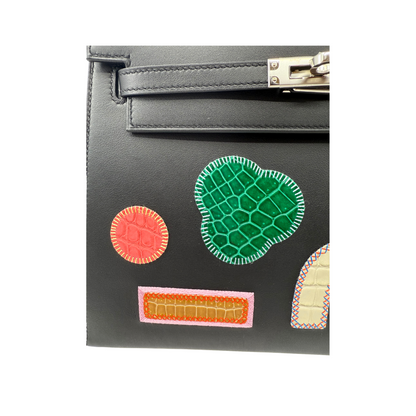 Kelly 25 broderie collage swift alligator black multicolor