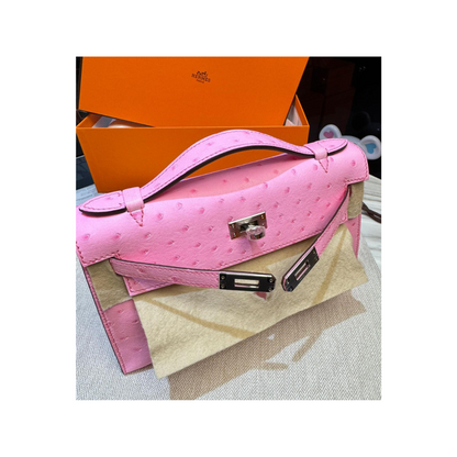 Kelly pochette ostrich bublegum phw