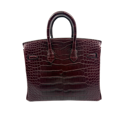 Birkin 25 bordeaux matte alligator ghw