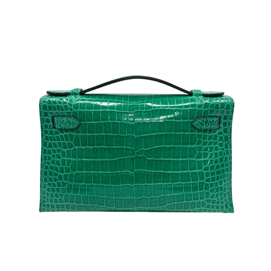 Kelly pochette vert jade ghw porosus