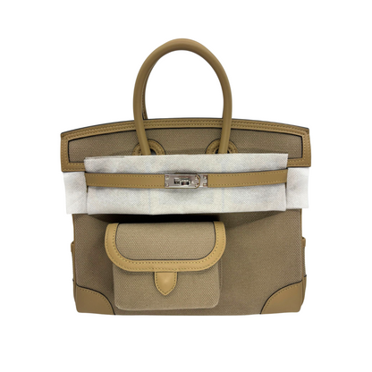 Birkin 25 cargo beige marfaa toile goeland