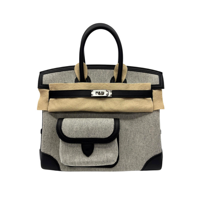 Birkin 25cm cargo black lining toile goeland