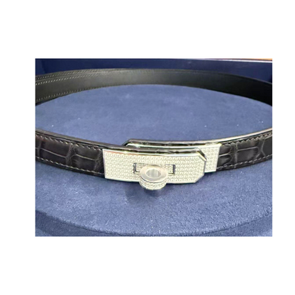 Kelly belt diamond black alligator
