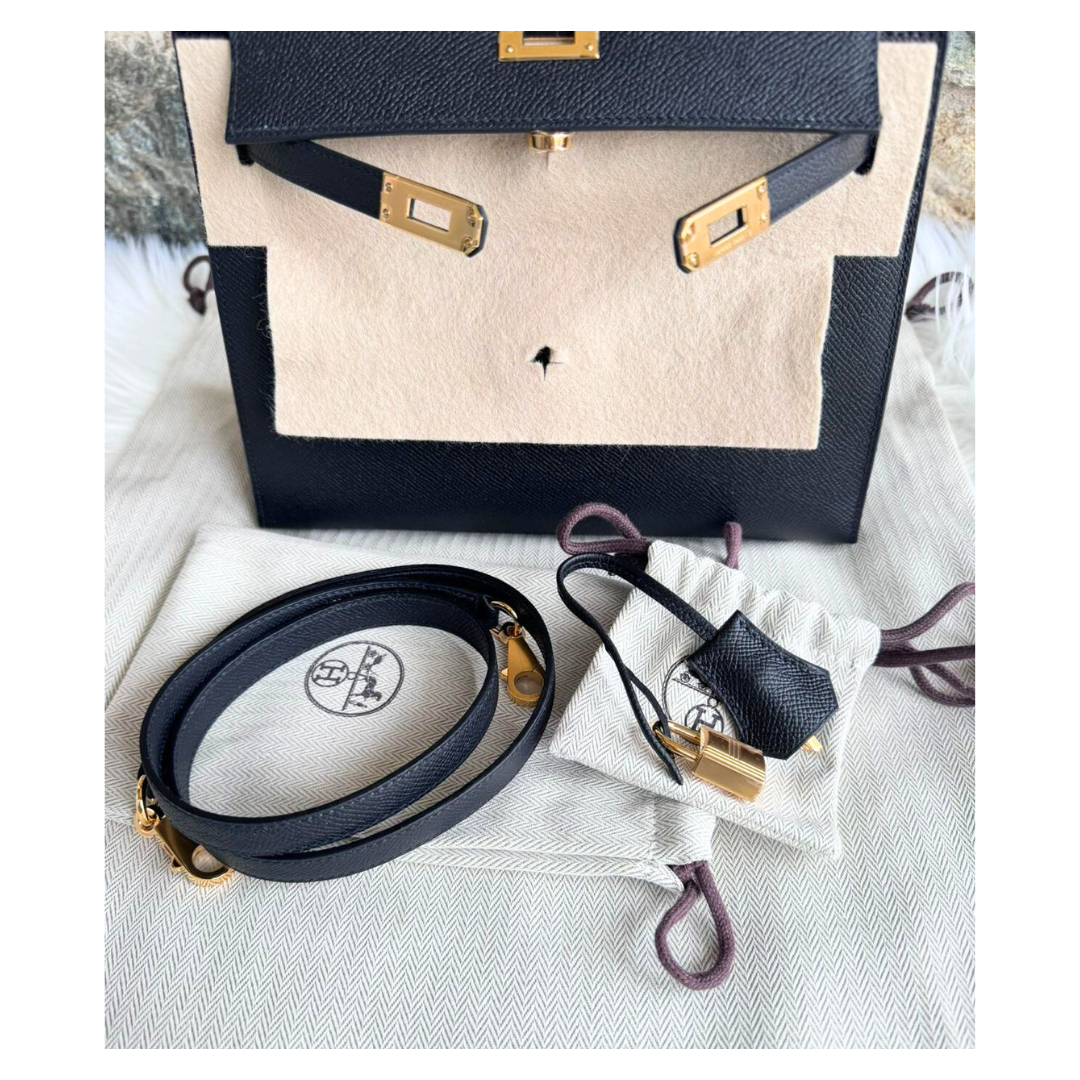 Kelly 25 Black epsom ghw