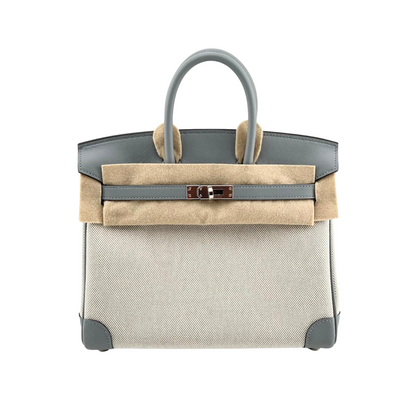 Birkin 25 toile gris pantine phw swift toile