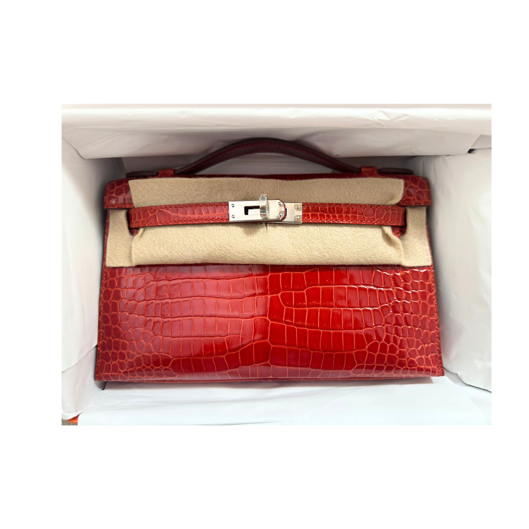 Kelly pochette Geranium lisse phw