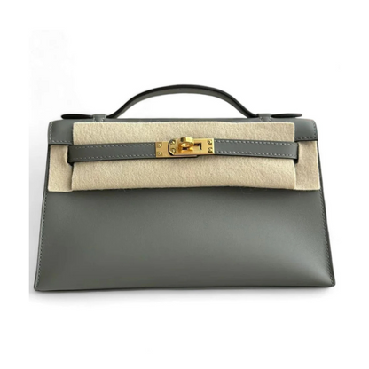 Kelly pochette gris meyer ghw swift