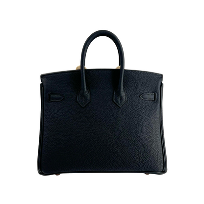 Birkin 25 cm black togo rose ghw