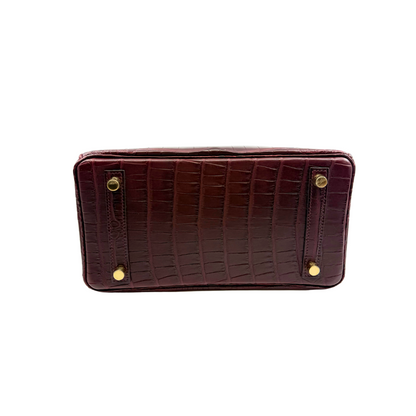 Birkin 25 bordeaux matte alligator ghw