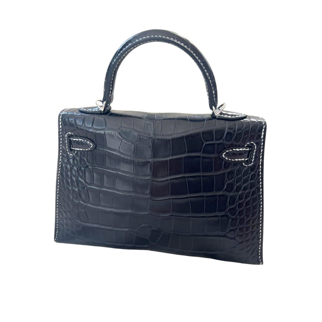 Kelly 20 special order black matte gris perle matte alligator