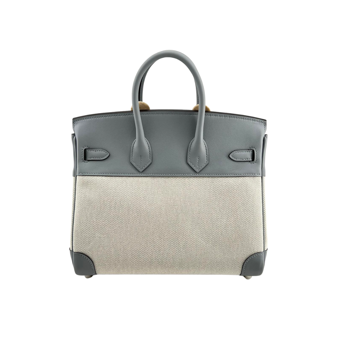 Birkin 25 toile gris pantine phw swift toile