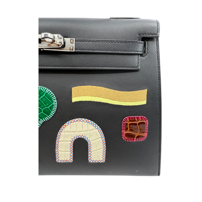 Kelly 25 broderie collage swift alligator black multicolor