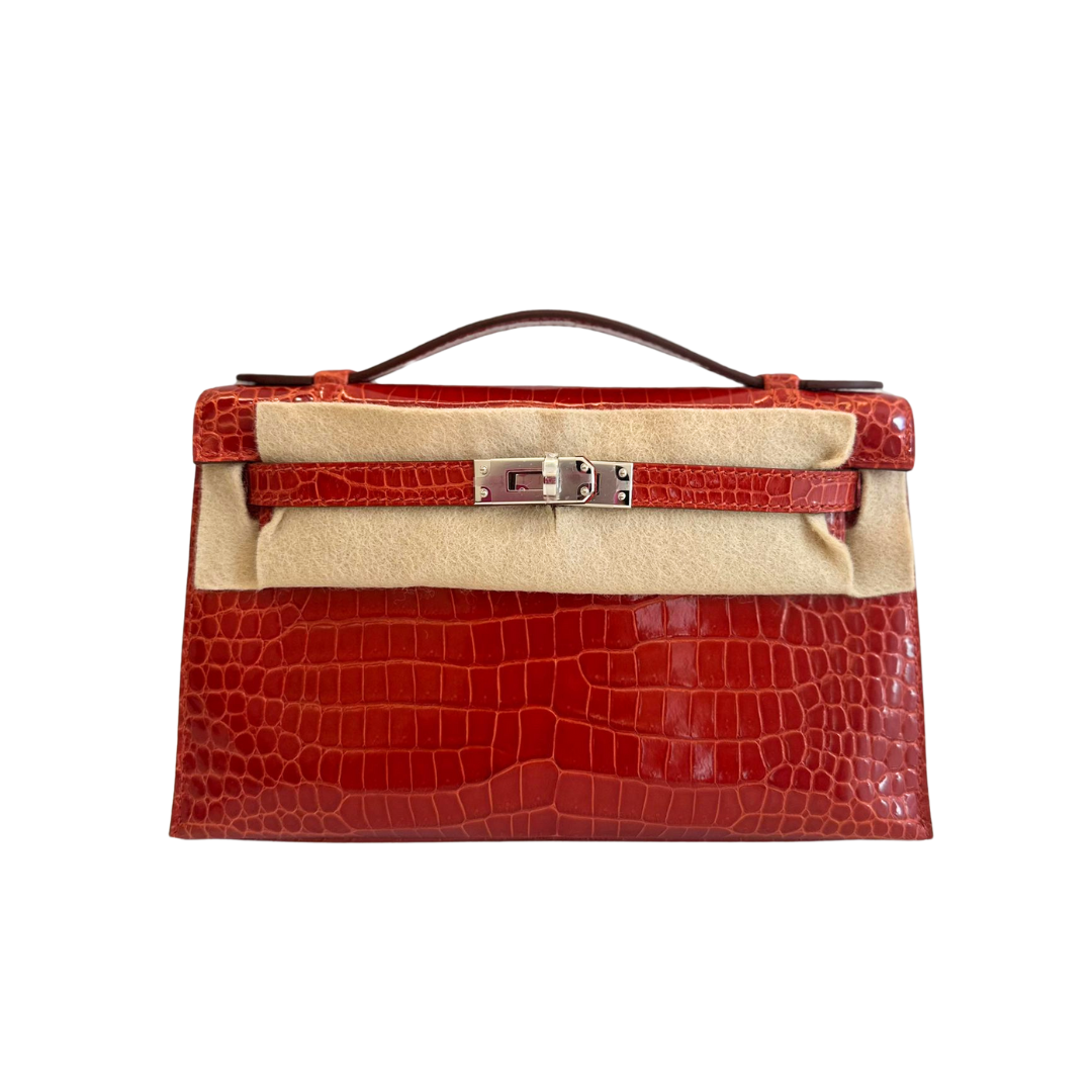 Kelly pochette Geranium lisse phw