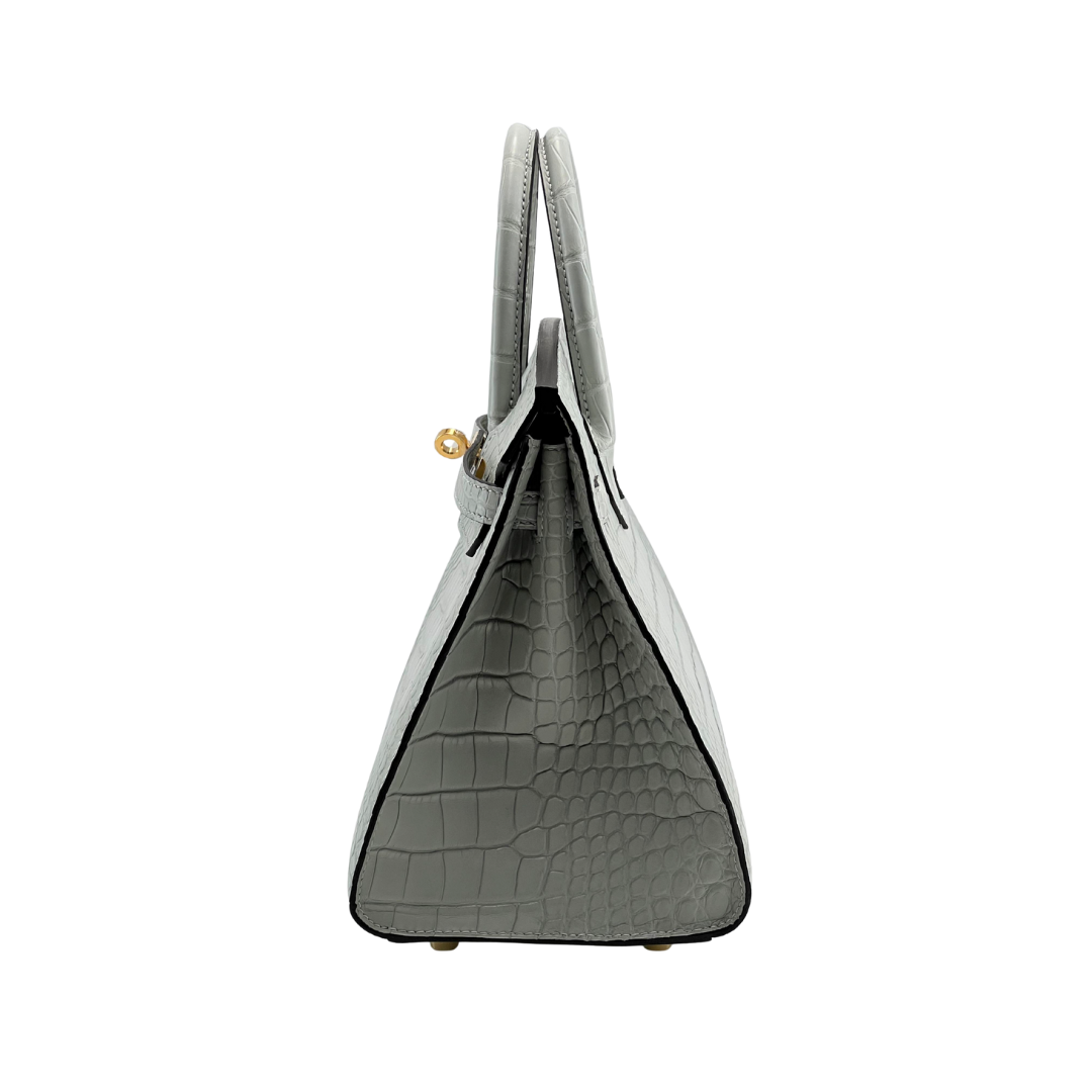 B25 Sellier gris perle alligator ghw