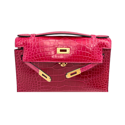 Kelly Pochette frambroise ghw lisse alligator
