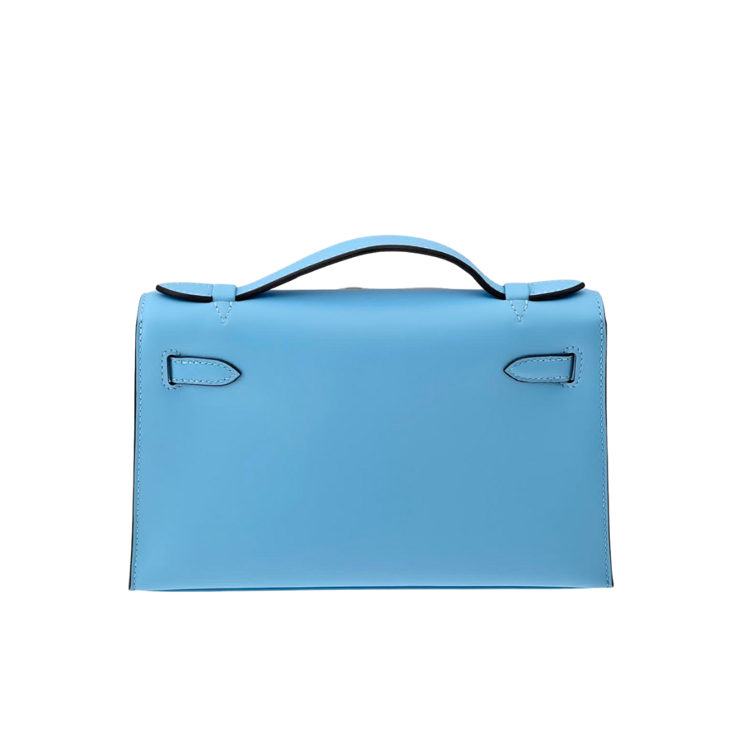 Kelly pochette bleu celeste swift phw