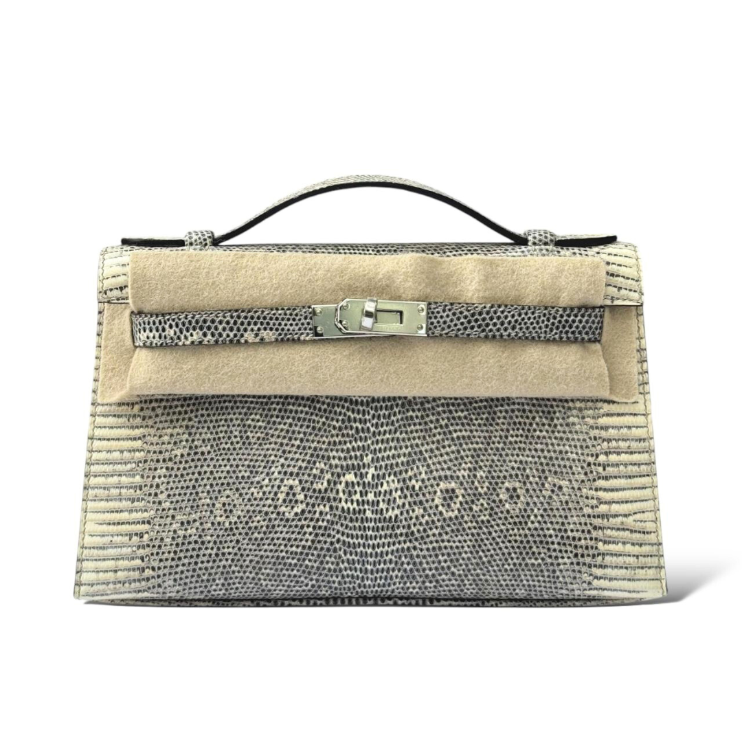 Kelly pochette ombre lizard phw