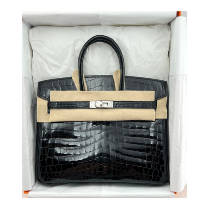 Birkin 25 black shinny phw niloticus