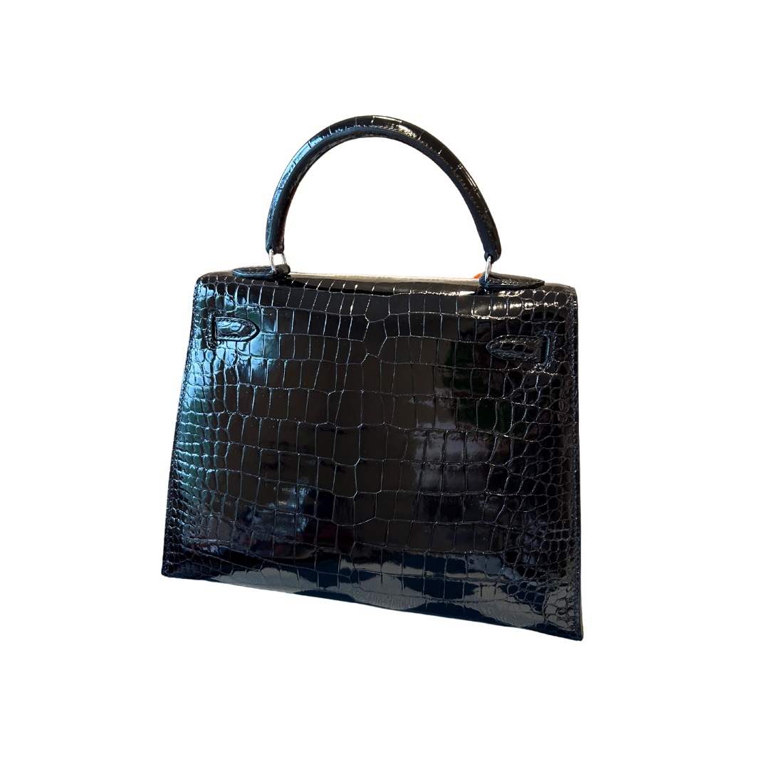 K25 Black lisse alligator diamond