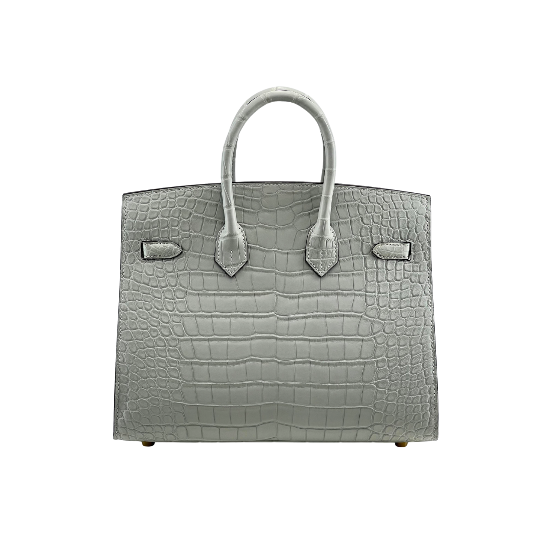 B25 Sellier gris perle alligator ghw
