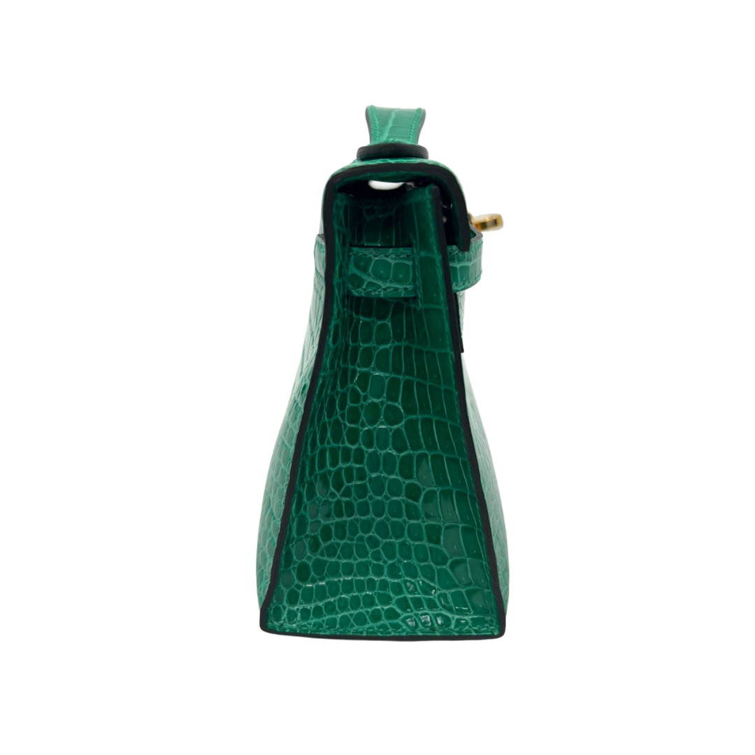 Kelly pochette vert jade ghw porosus