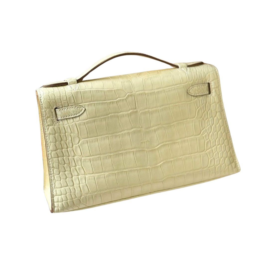 Kelly Pochette vanilla ghw matte alligator