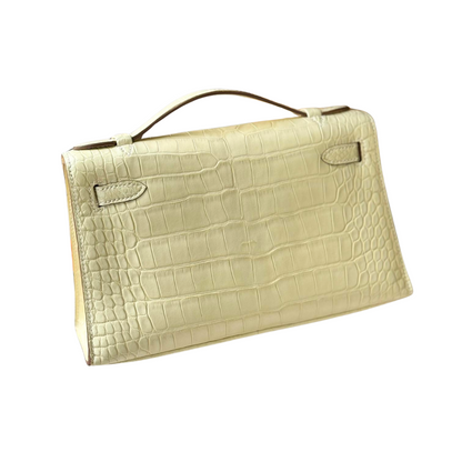 Kelly Pochette vanilla ghw matte alligator
