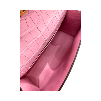 Kelly pochette 5p pink matte alligatore ghw