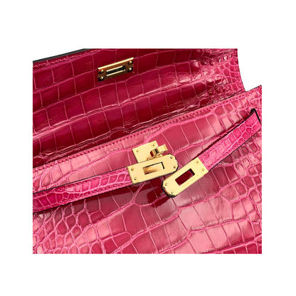 Kelly Pochette frambroise ghw lisse alligator