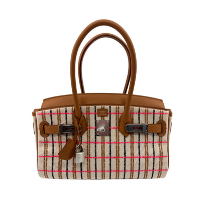Birkin shoulder light Toile gold broderie