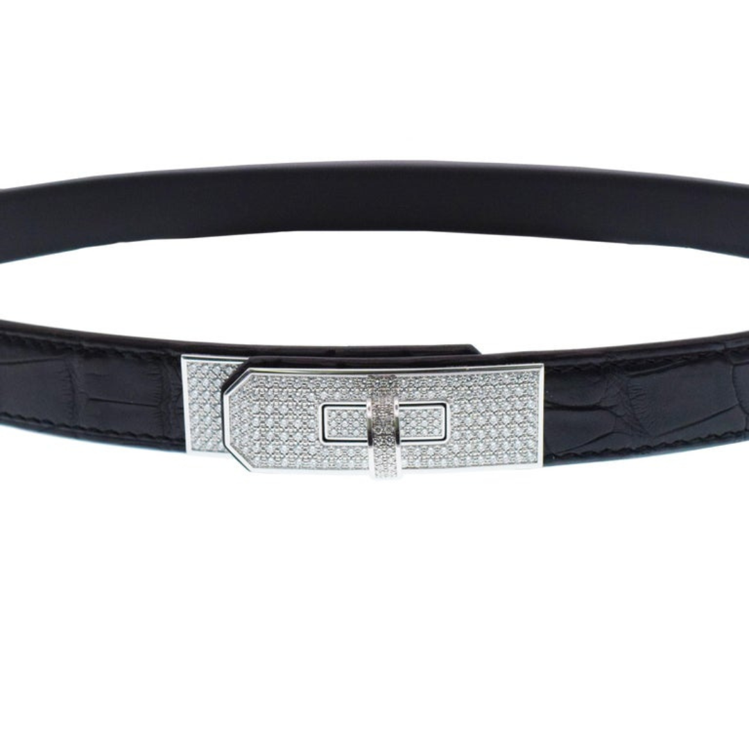 Kelly belt diamond black alligator