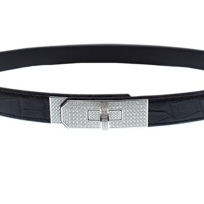 Kelly belt diamond black alligator