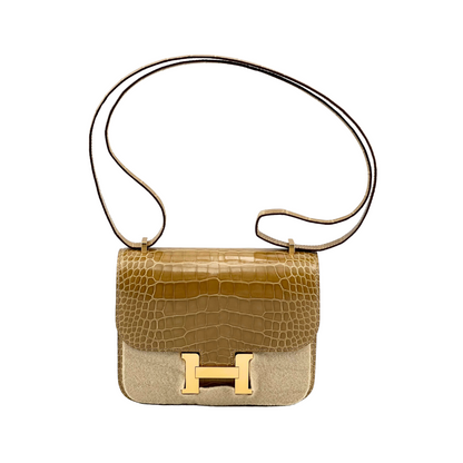 Constance 18 beige de sable lisse alligator