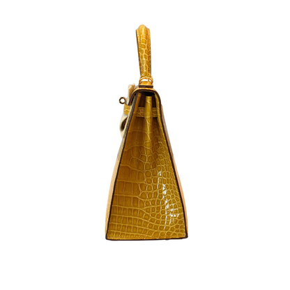 Kelly 25 Jaune Ambre Alligator GHW
