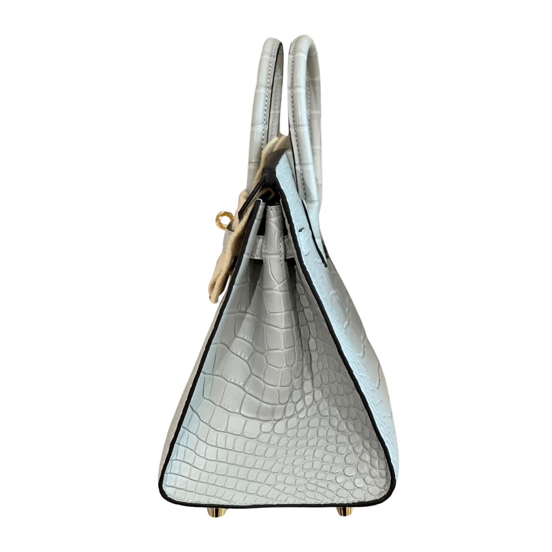 B25 Sellier gris neve ghw matte alligator