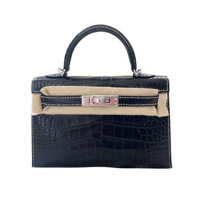 Kelly 20 special order black matte gris perle matte alligator