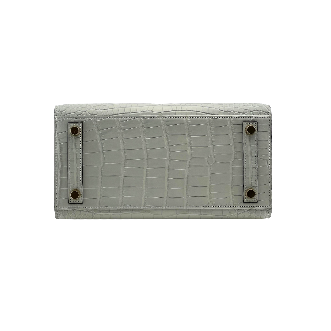 B25 Sellier gris perle alligator ghw