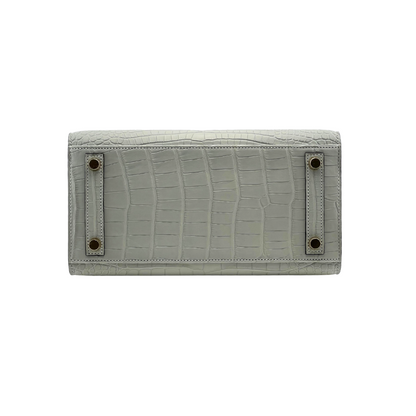 B25 Sellier gris perle alligator ghw