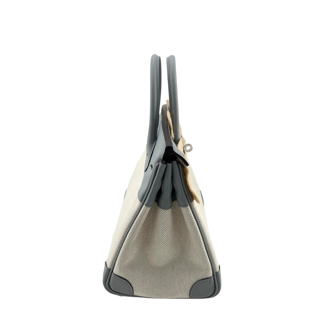 Birkin 25 toile gris pantine phw swift toile