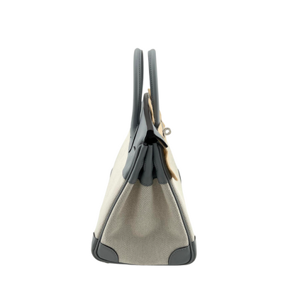 Birkin 25 toile gris pantine phw swift toile