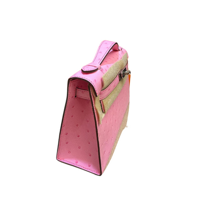 Kelly pochette ostrich bublegum phw