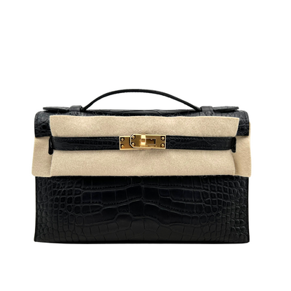 Kelly pochette black matte ghw