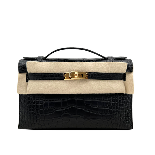 Kelly pochette black matte ghw