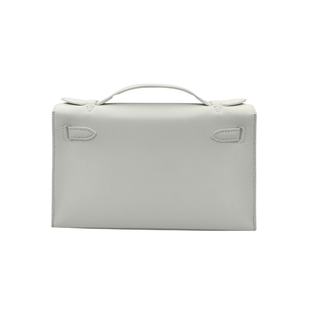 Kelly pochette blanc ghw swift