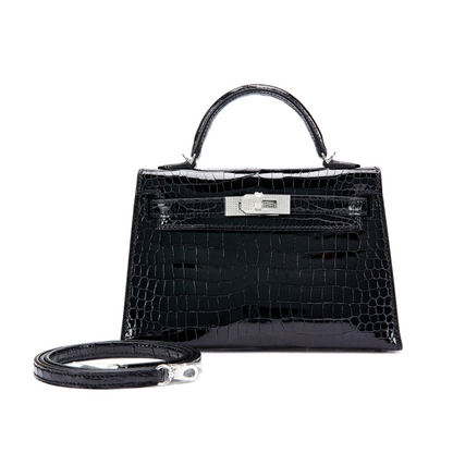 K20 Black lisse porosus diamond hardware