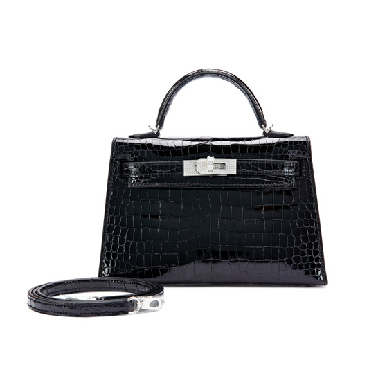 K20 Black lisse porosus diamond hardware